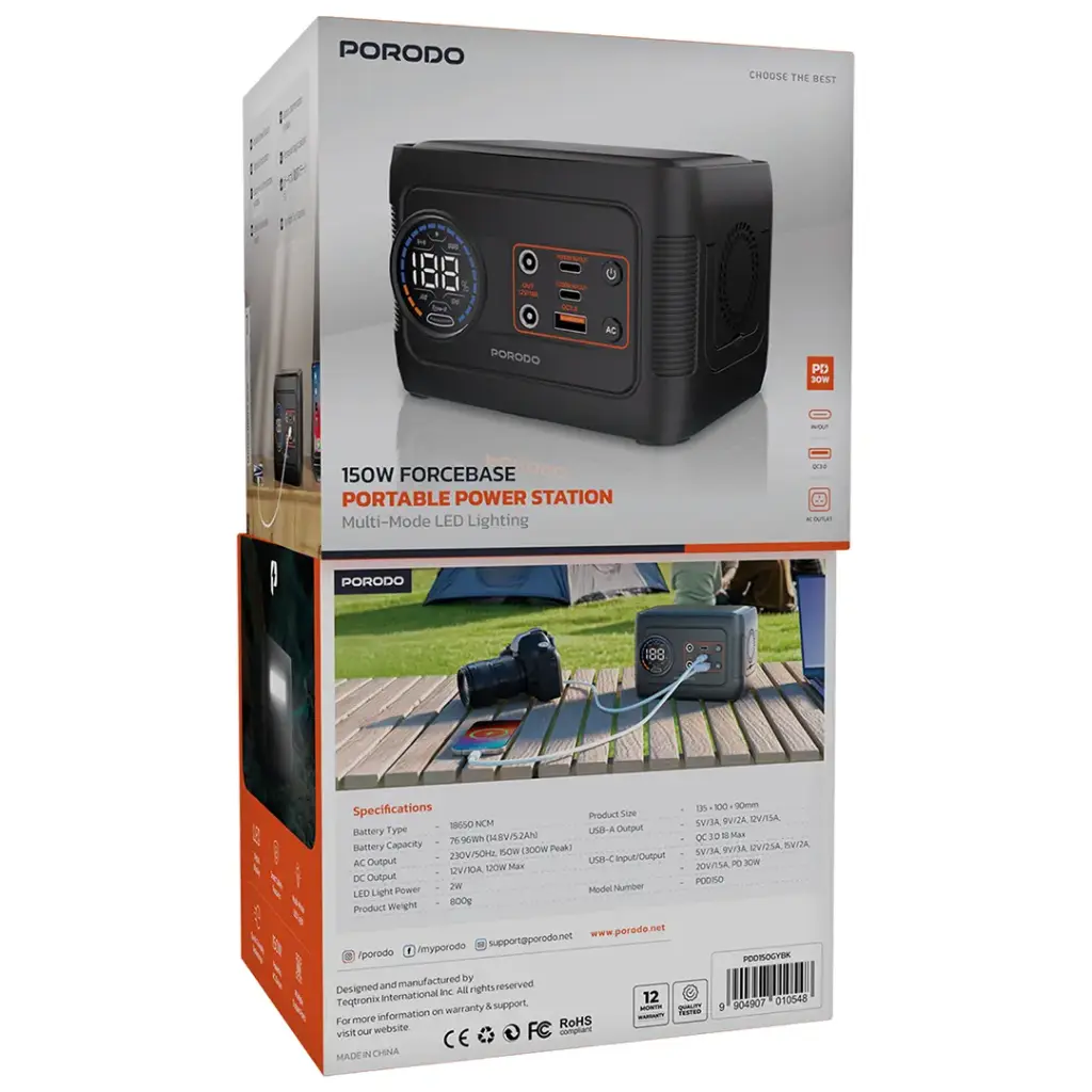 Porodo 150W Forcebase Portable Power Station - W Stooore