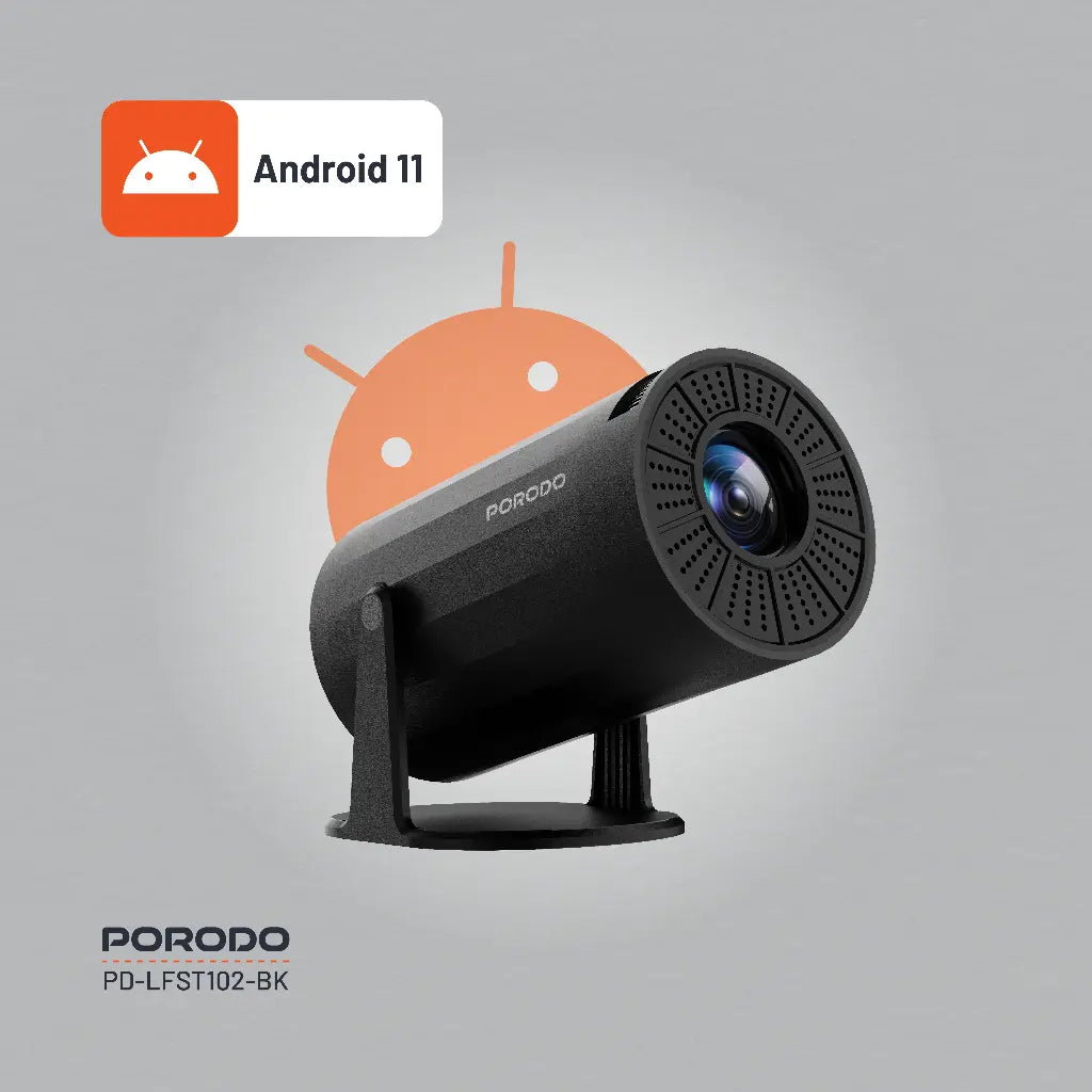 Porodo Mini Projector Wireless Mirroring Patented Dust-Proof Structure - W Stooore