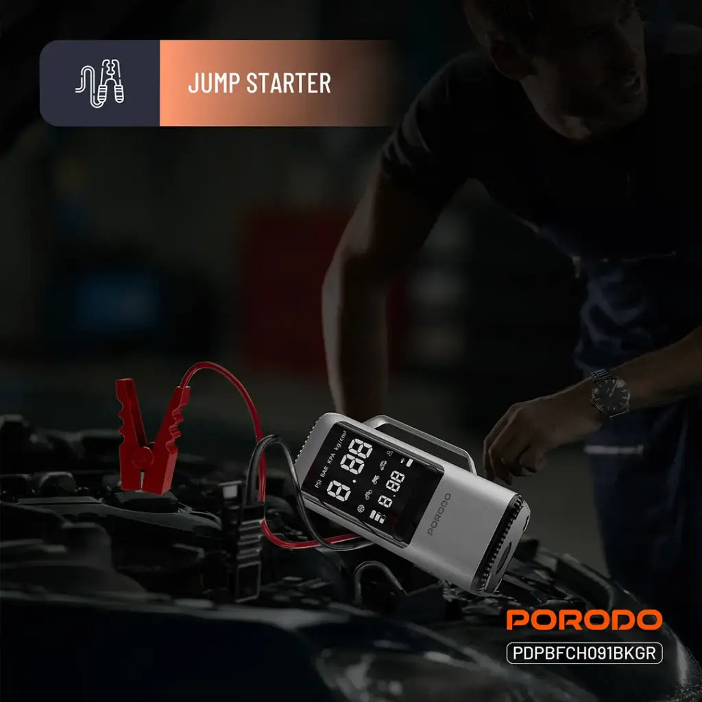 Porodo 6-IN-1 Multi Function Power Tool, Jump Starter | Air Compressor | Power Bank - W Stooore