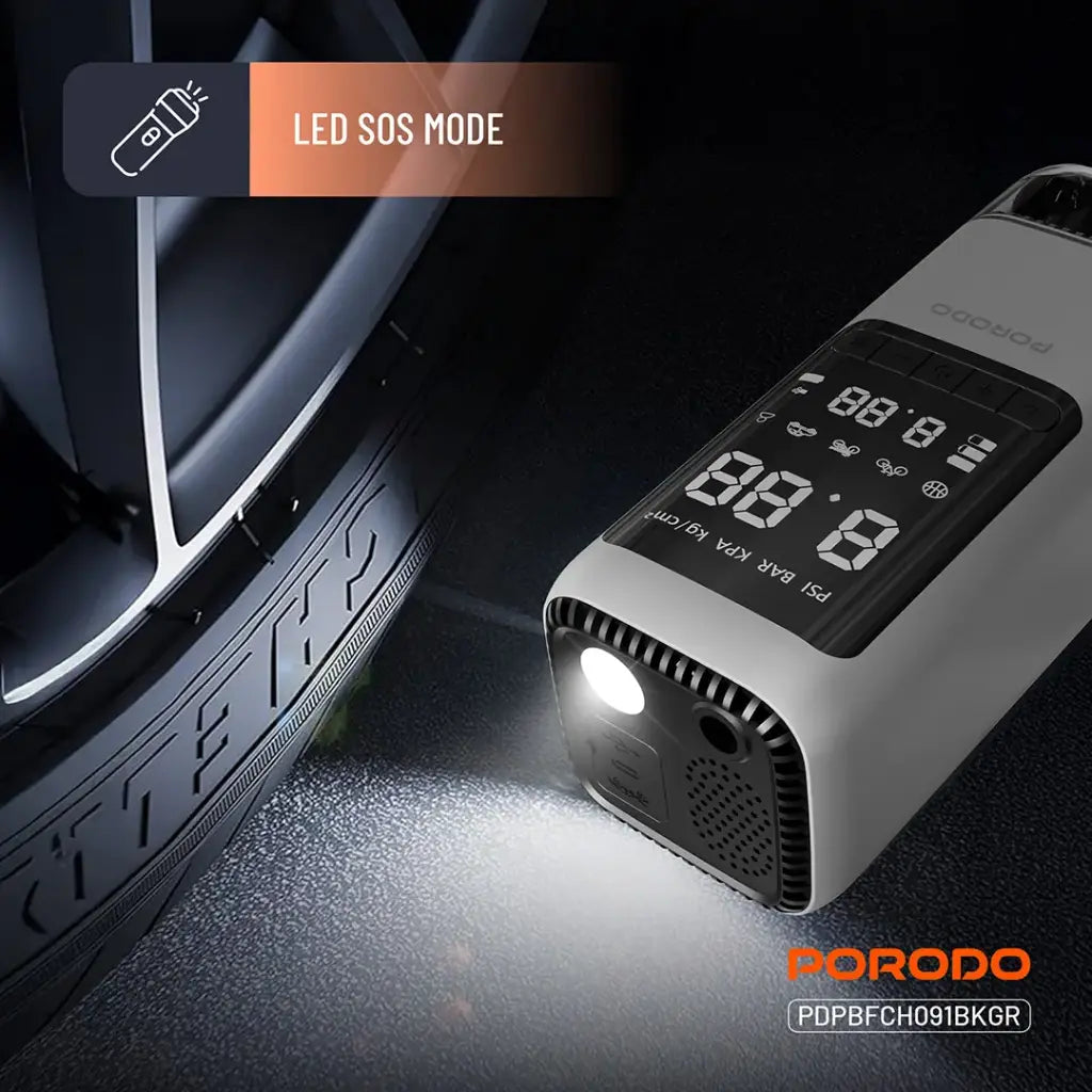 Porodo 6-IN-1 Multi Function Power Tool, Jump Starter | Air Compressor | Power Bank - W Stooore