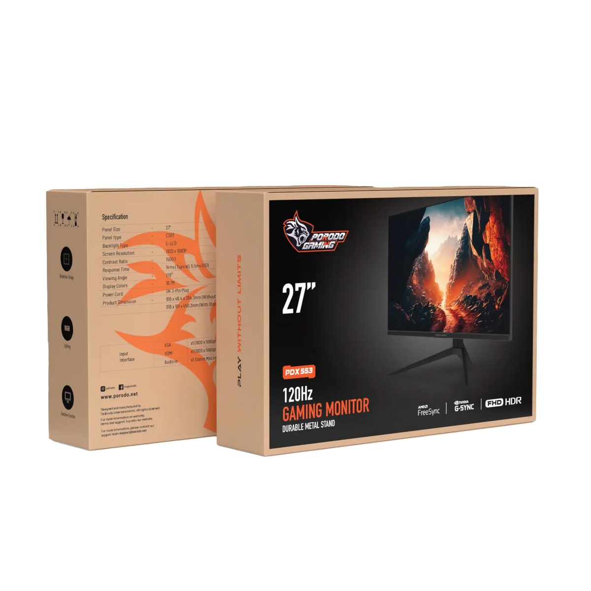 Porodo Gaming 27" FHD 120H Gaming Monitor - W Stooore