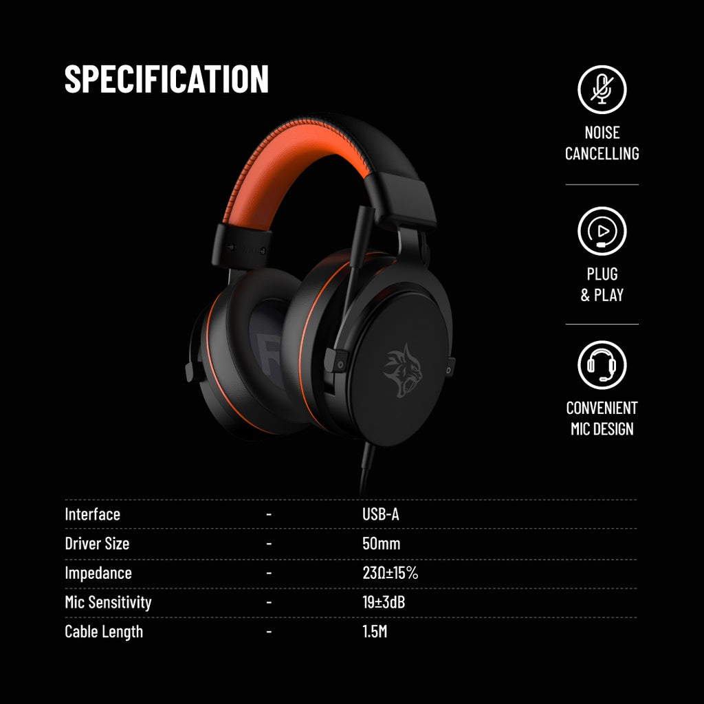 Porodo Gaming 7.1 Surround Gaming Headset Soft Breathable Ear Pads - W Stooore