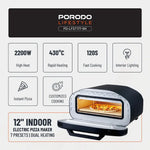 Porodo Lifestyle 12'' Indoor Electric  Pizza Maker - W Stooore