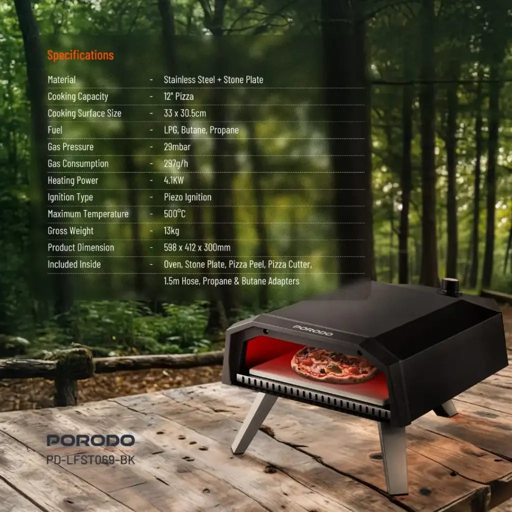 Porodo Lifestyle 12" Pizza Outdoor Oven - W Stooore
