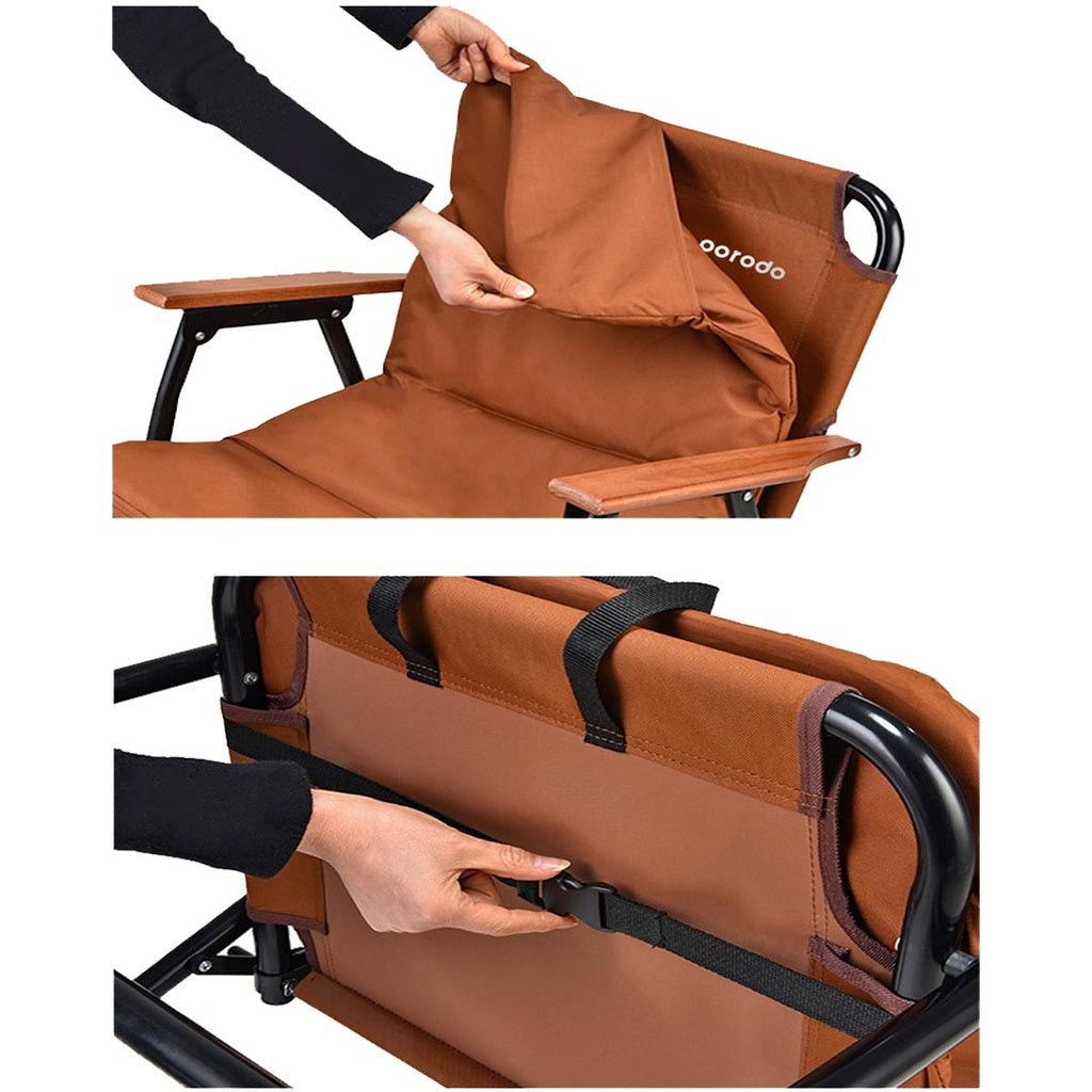 Porodo Lifestyle Outdoor Folding Cushioned Chair - Brown