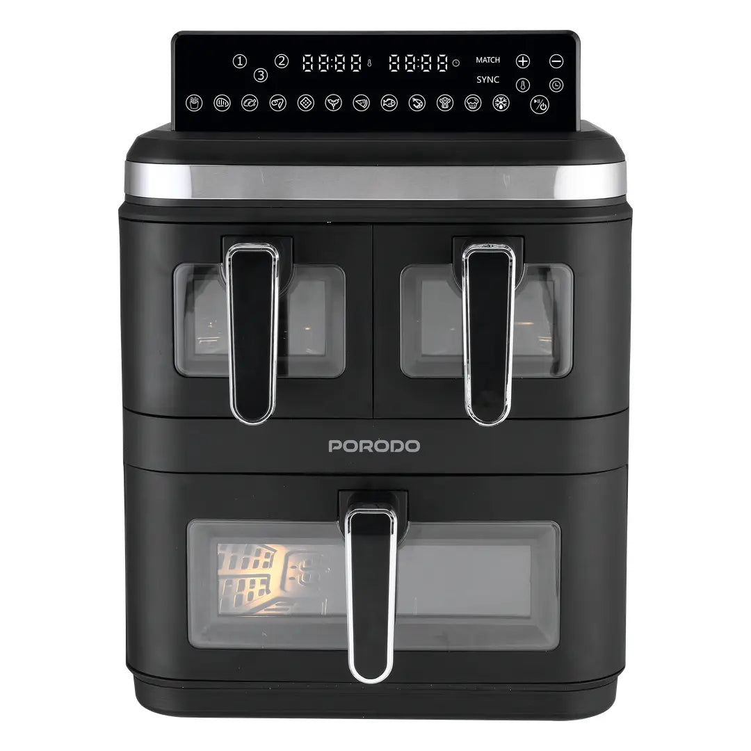 Porodo Lifestyle Crispio Triple Basket Non-Stick Air Fryer - W Stooore