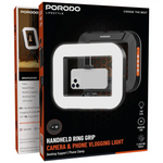 Porodo Lifestyle Handheld ring grip Camera & phone vlogging light Desktop support | Phone clamp - W Stooore