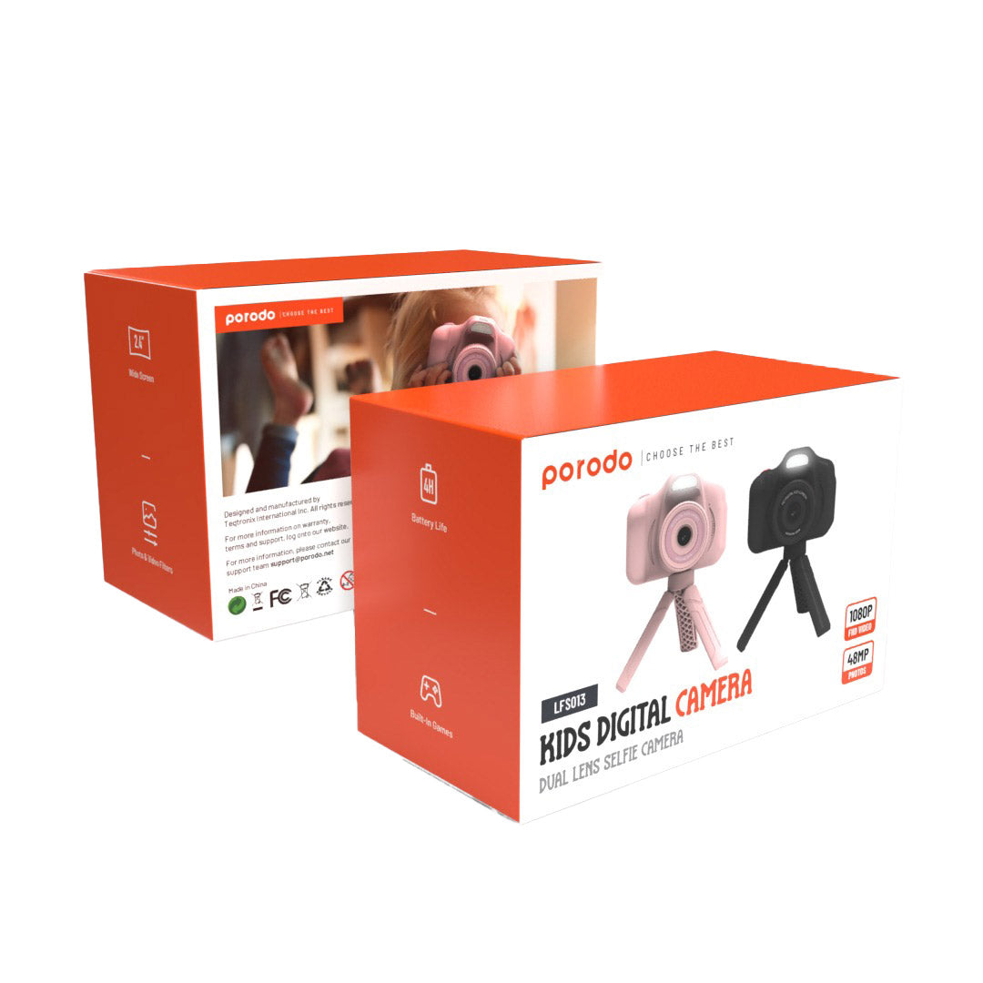 Porodo Lifestyle Kids Digital Camera Dual Lens Selfie Camera - W Stooore