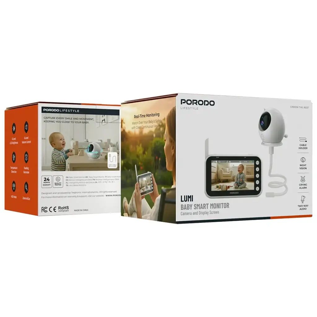 Porodo Lifestyle LUMI Baby Smart Monitor Camera and Display Screen - W Stooore