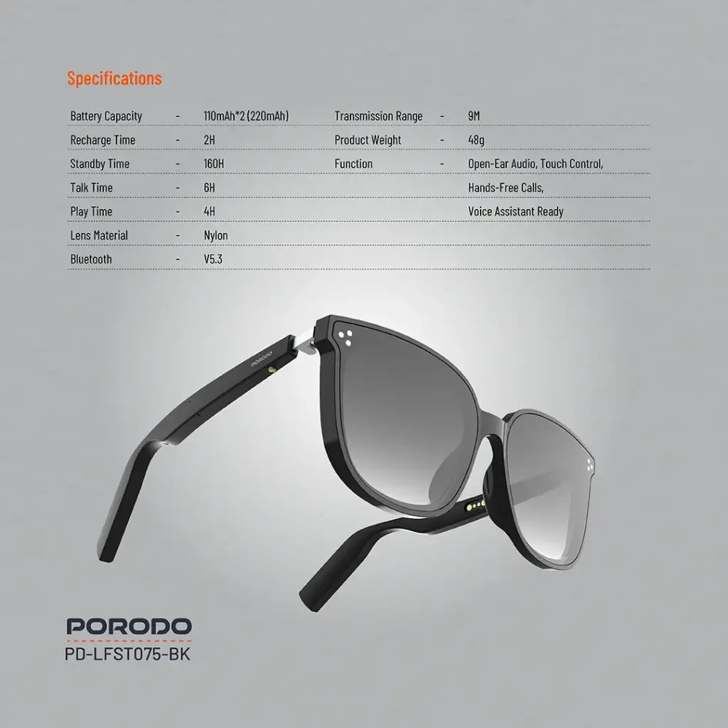 Porodo Lifestyle Polarized Sunglasses With Speaker - W Stooore