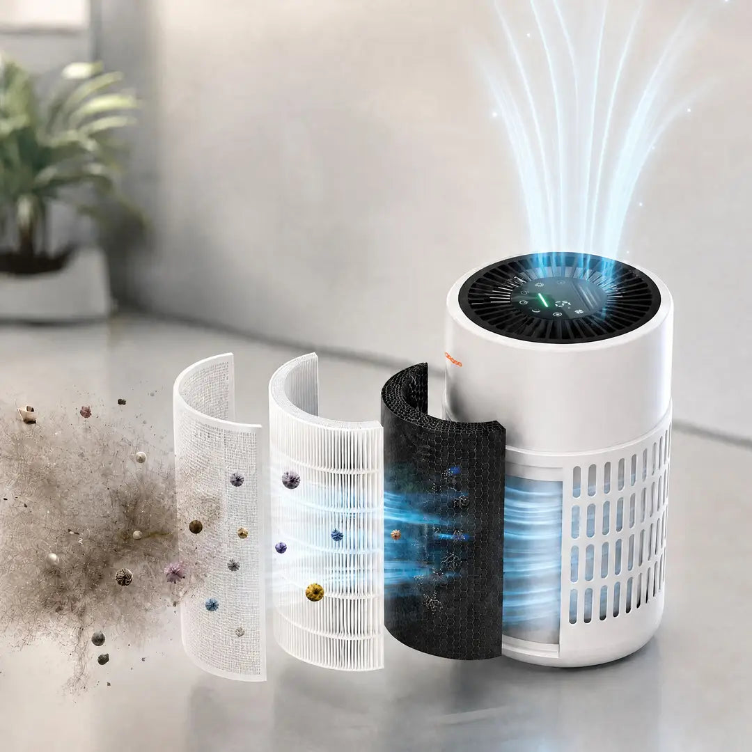Porodo Lifestyle Purea Prime Smart Air Purifier with 3-Layer H13 HEPA Filter - W Stooore
