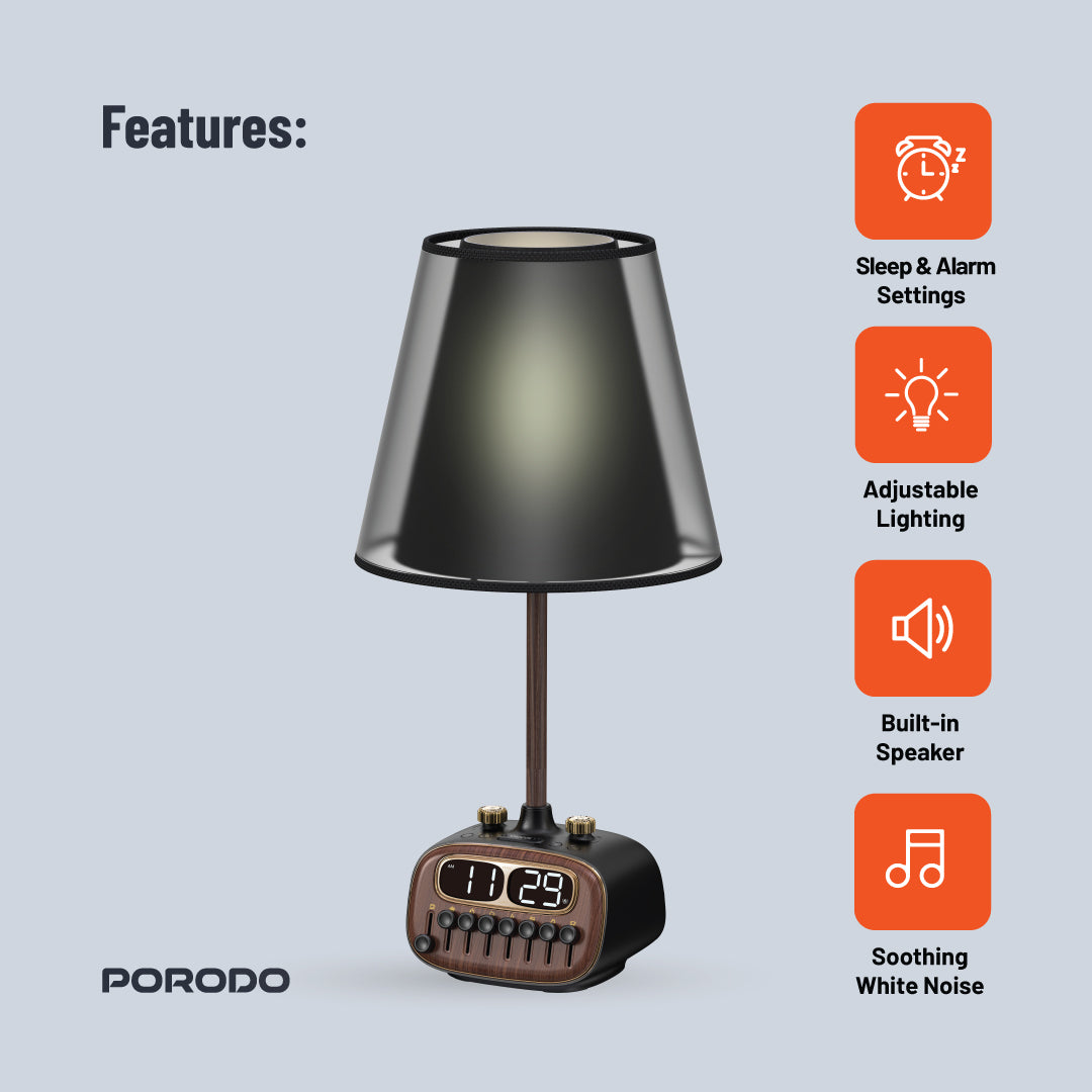 Porodo Lifestyle Retro Desk Lamp White-Noise & BT Speaker - W Stooore