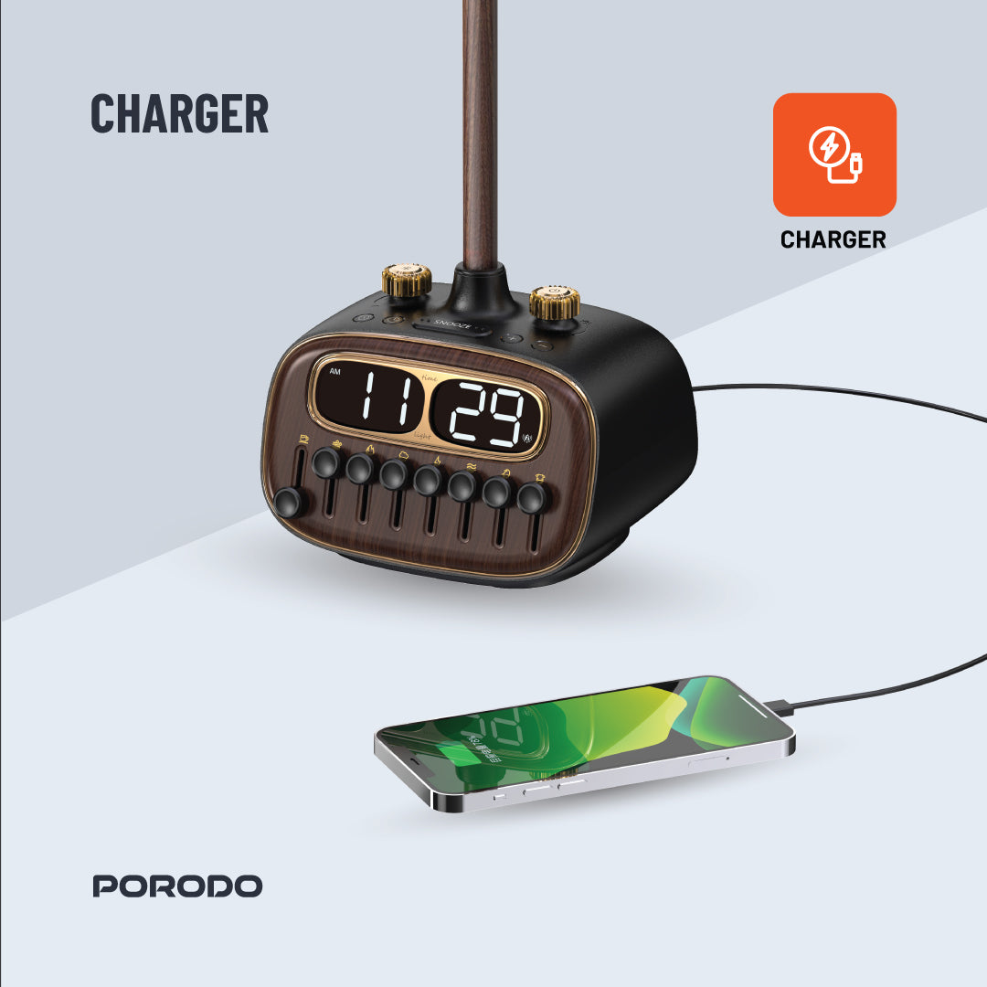 Porodo Lifestyle Retro Desk Lamp White-Noise & BT Speaker - W Stooore