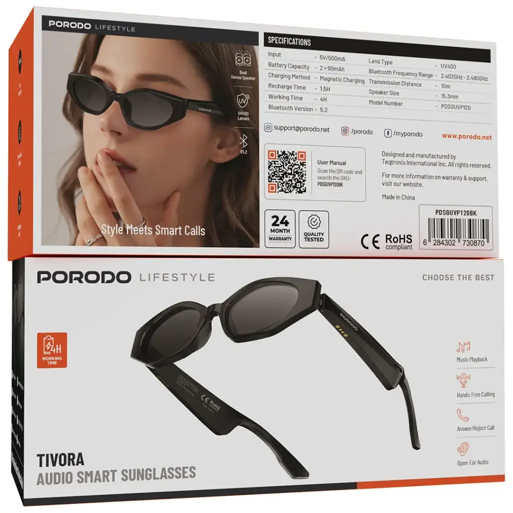 Porodo Lifestyle Tivora Audio Smart Sunglasses - W Stooore