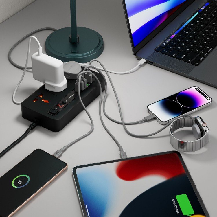 Porodo Multi-Port Super HUB 4 USB-C/ 2 USB-A Ultimate Home & Office Kit 3M - W Stooore