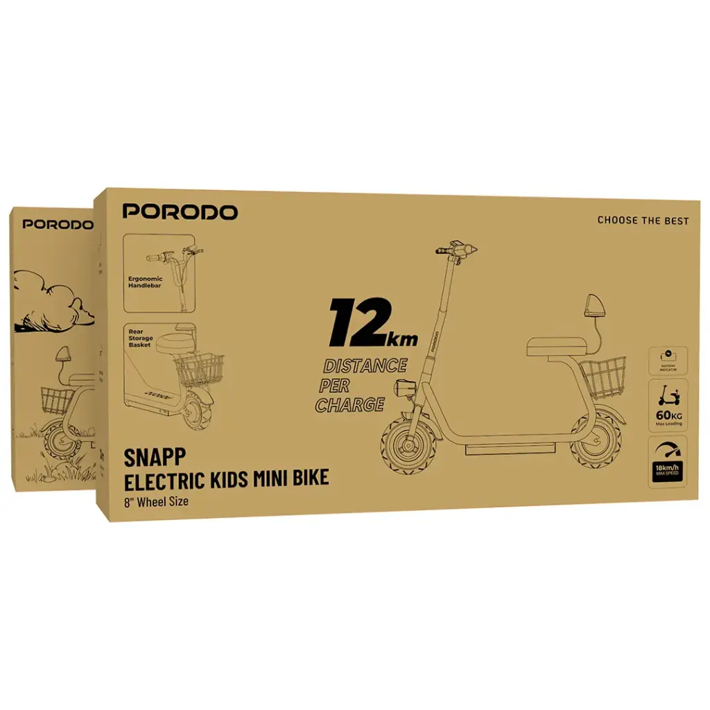 Porodo Snapp Electric Kids Mini Bike 8" Wheel Size - W Stooore