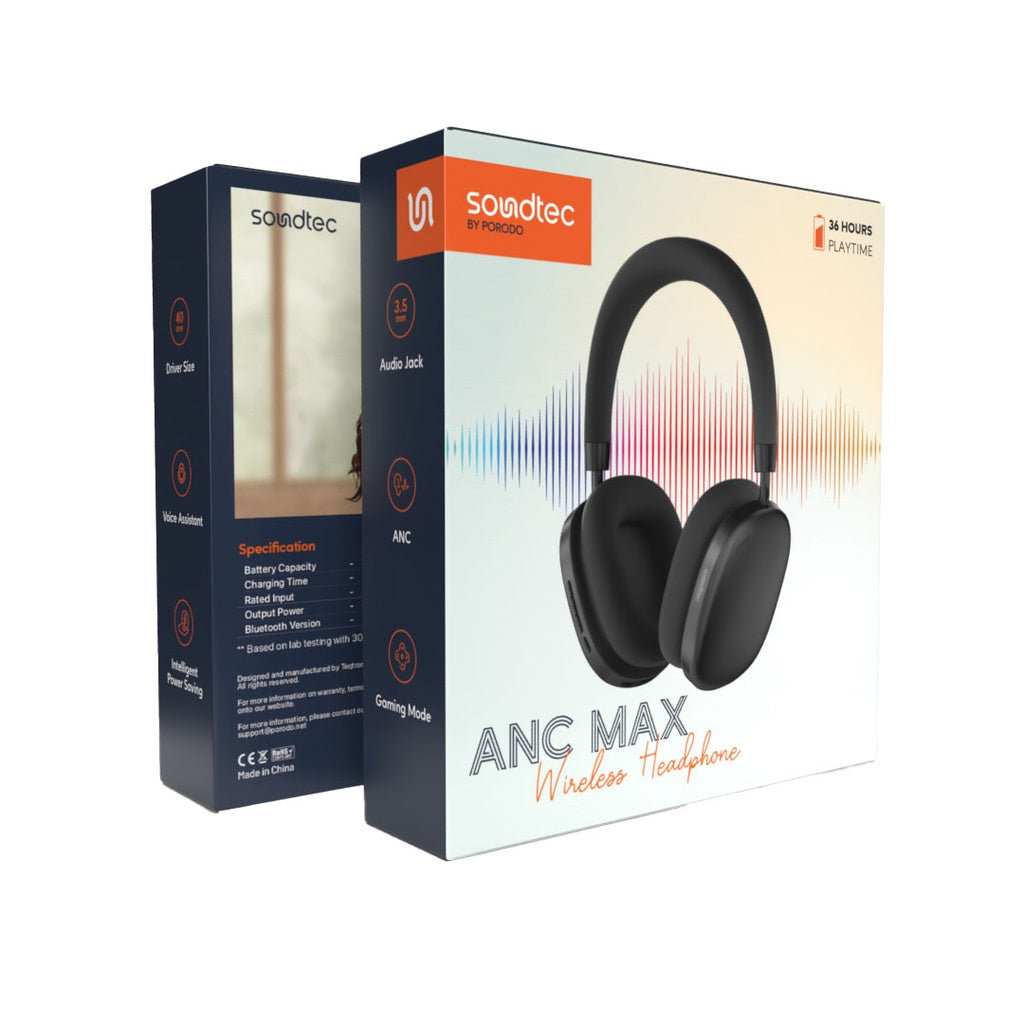 Porodo Soundtec ANC MAX Wireless Headphone - W Stooore