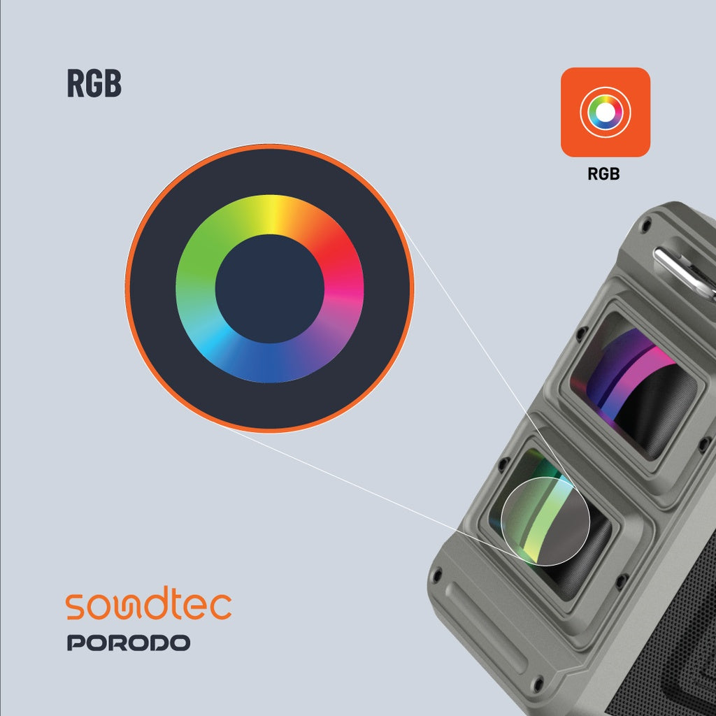 Porodo Soundtec Surge 2.2 Channel Party Speaker - W Stooore