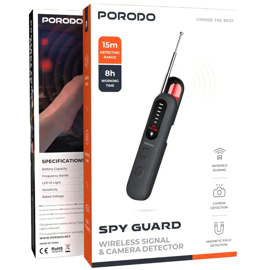 Porodo Spy Guard Wireless Signal & Camera Detector - W Stooore