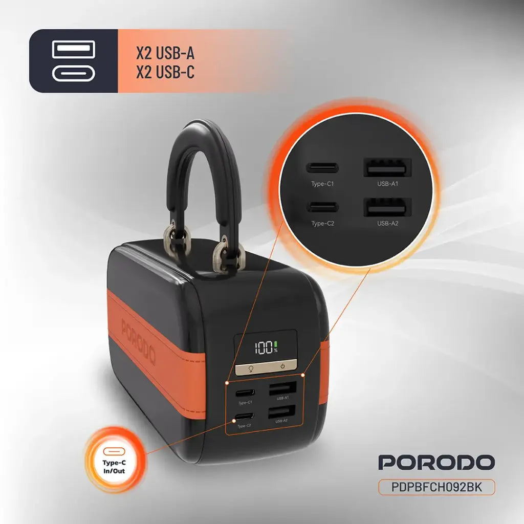 Porodo Sway 60000 mAh Power Bank PD 100W - W Stooore