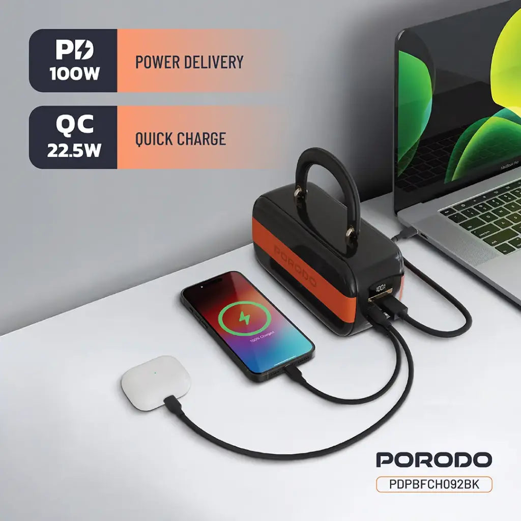 Porodo Sway 60000 mAh Power Bank PD 100W - W Stooore