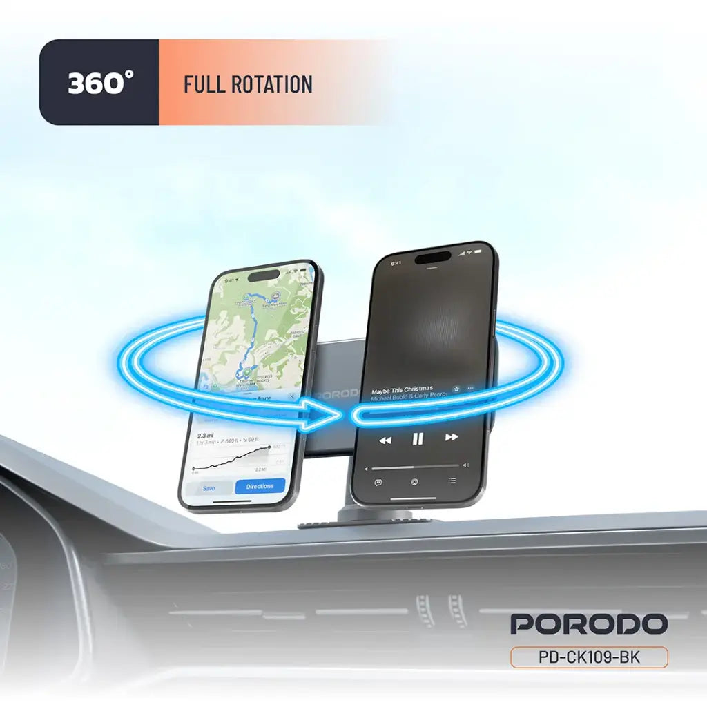 Porodo Vacuum & Adhesive Magnetic Car Mount - W Stooore