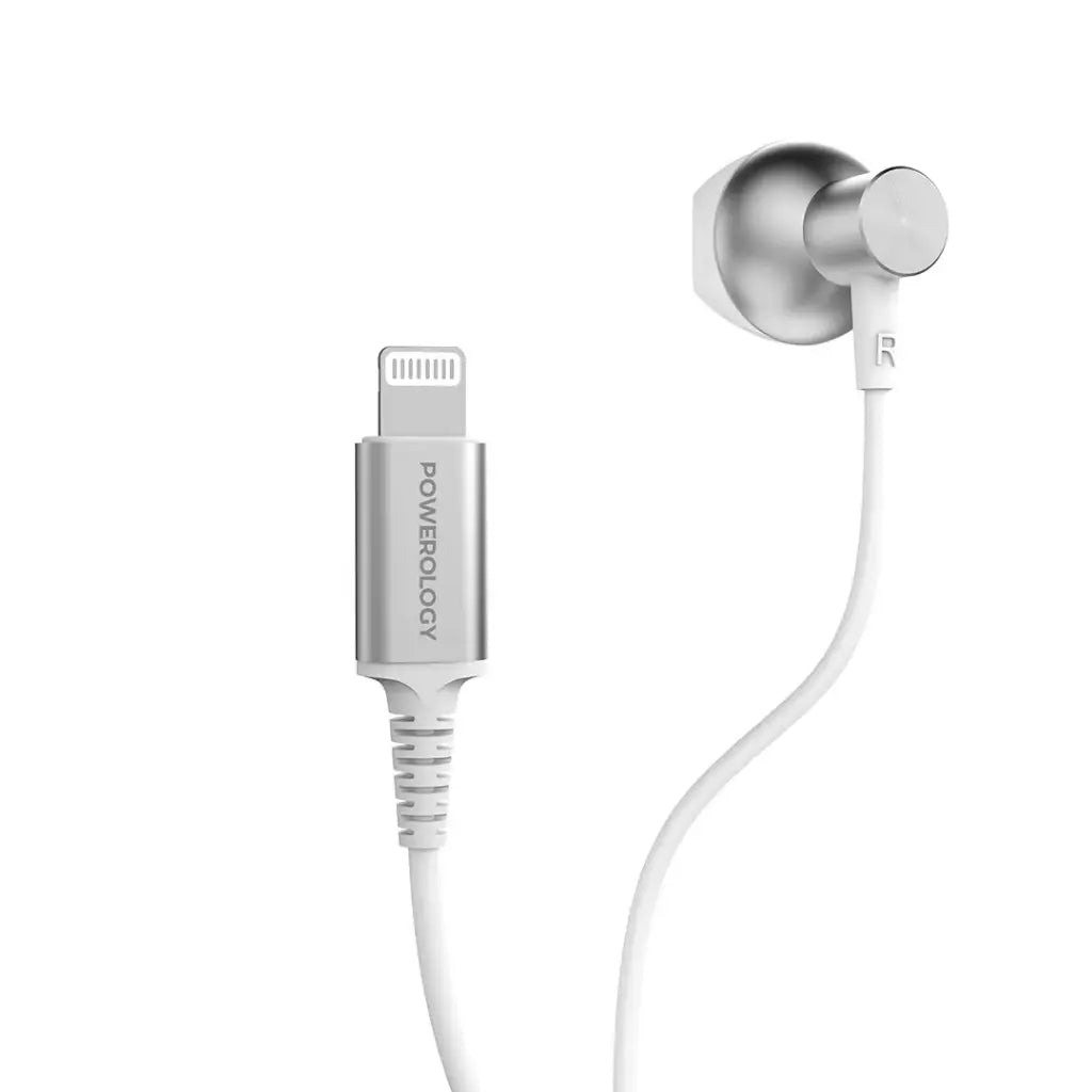 Powerology Lightning Mono Earphone - White