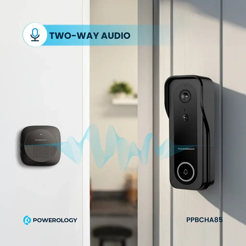 Powerology IP65 265GB 3MP Infrared Smart Camera Doorbell 5200mAh with Voice - W Stooore