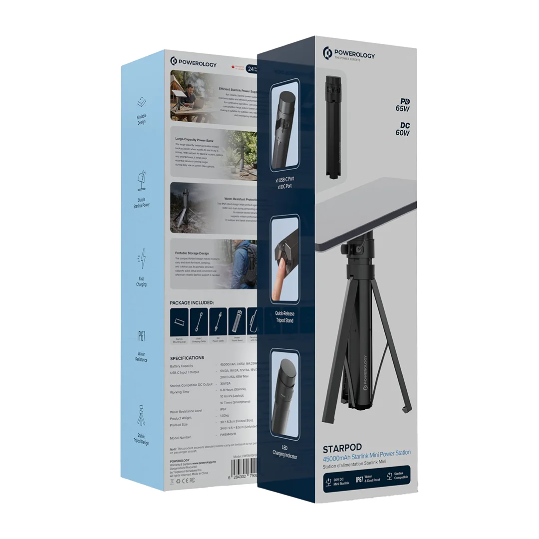 Powerology STARPOD 45000mAh Starlink Mini Power Station - W Stooore