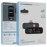Powerology Vaultx 1 TB Mini Portable SSD Drive - W Stooore