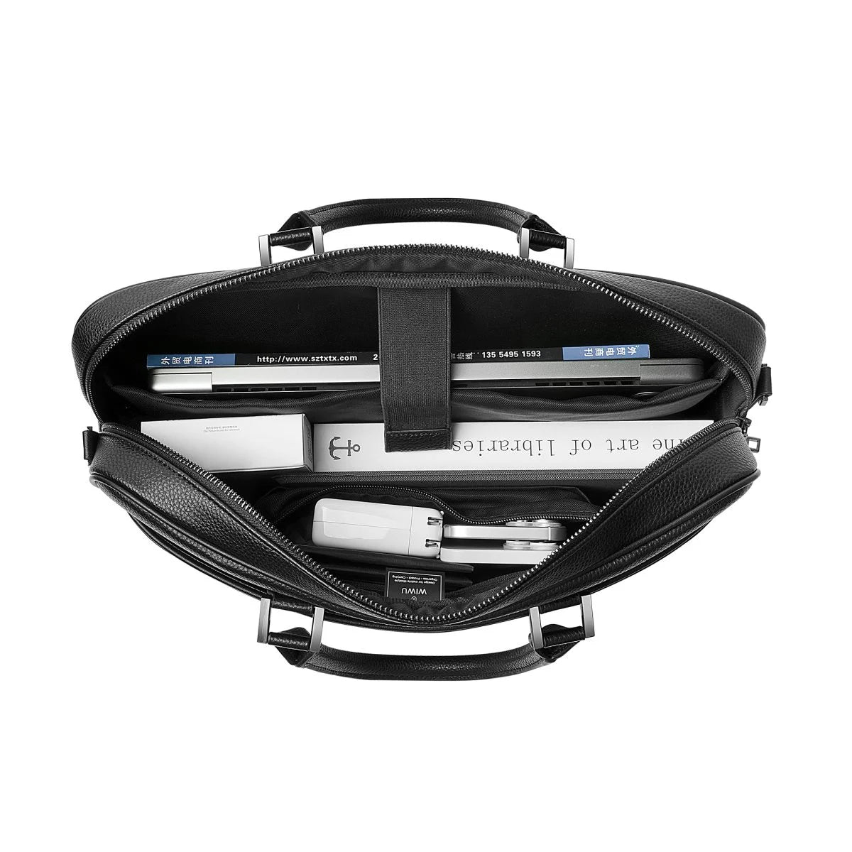 WiWU Master Fingerprint Lock Brief Case For Up To 16" Laptop - Black - W Stooore