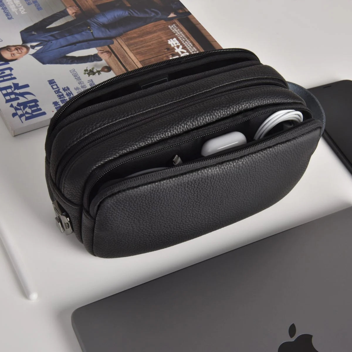 WiWU Salem Anti-Theft PU Travel Pouch - Black - W Stooore