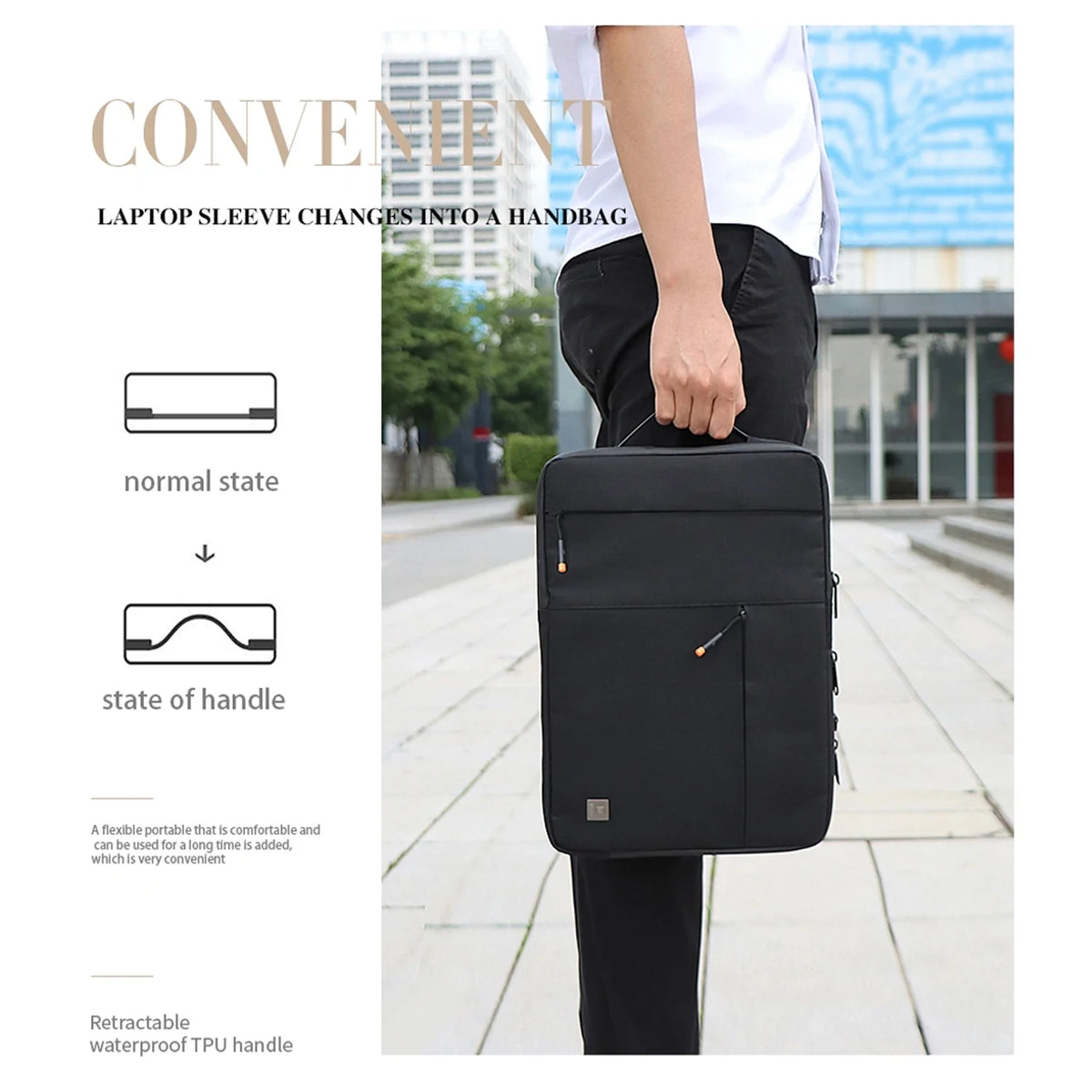 WiWU Alpha Double Layer Sleeve Bag For 15.6" Laptop - Black - W Stooore