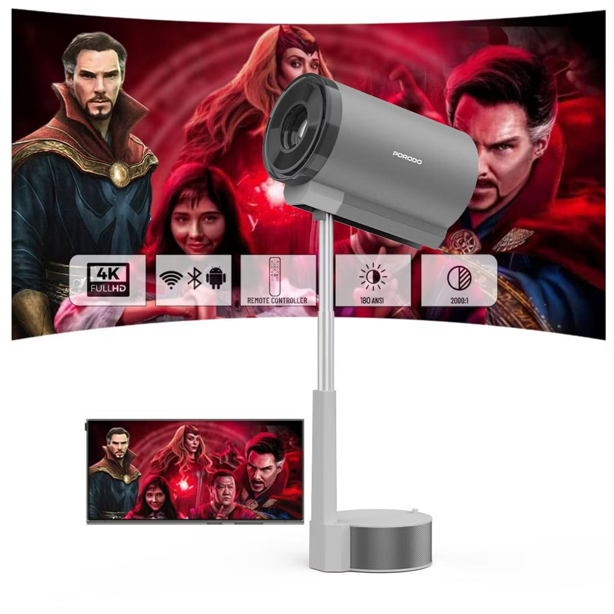 Porodo Lifestyle Lumio Smart FHD Projector - W Stooore