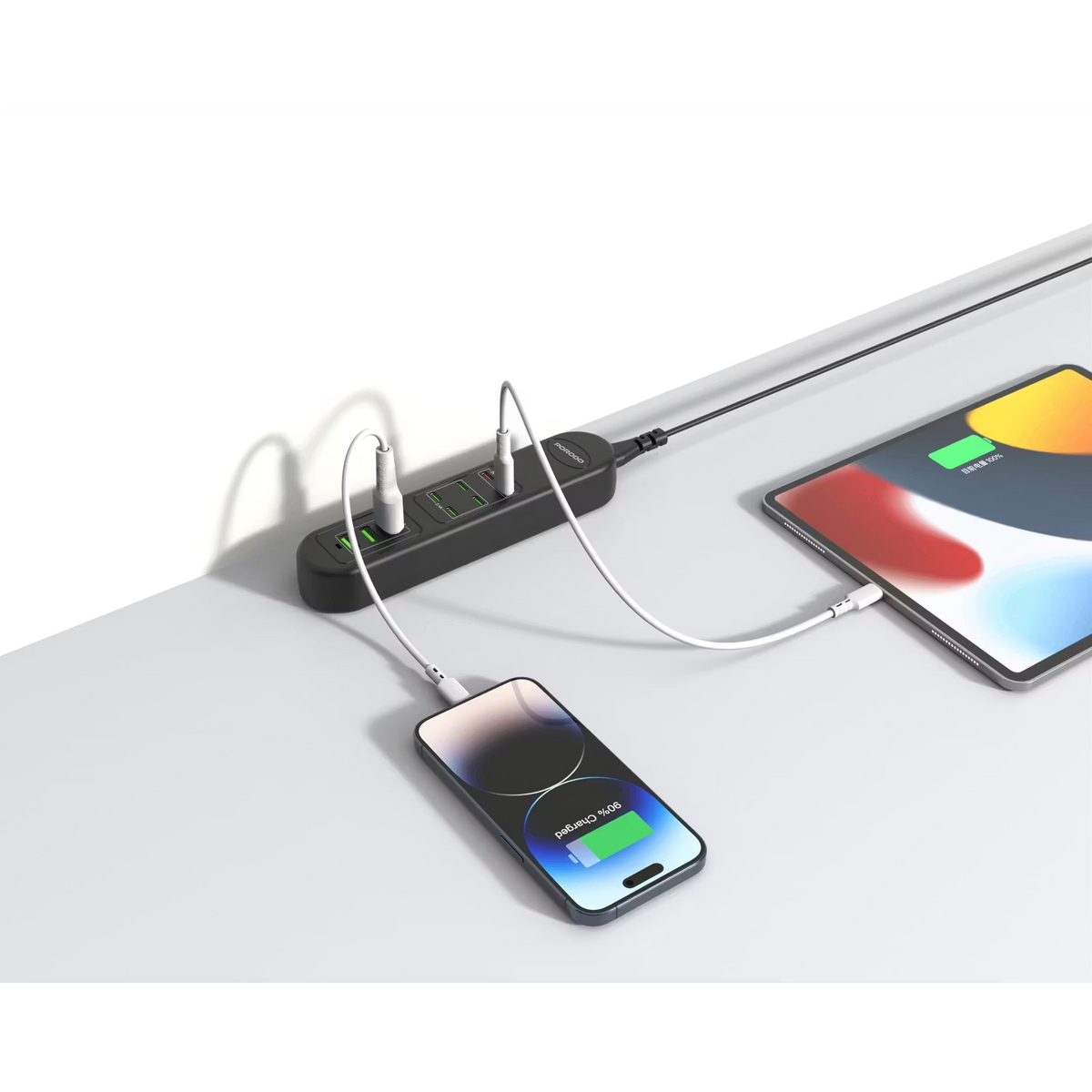 موزع شحن بـمنافذ USB متعددة بقدرة 85 واط من بورودو - أسود
