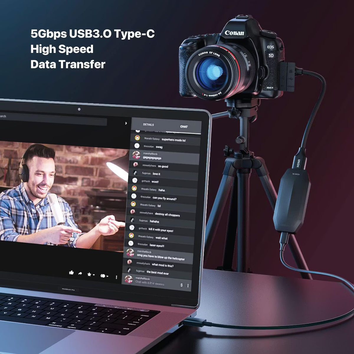 Powerology Audio & Video 4K Capture Card Multi-Device Broadcasting - W Stooore