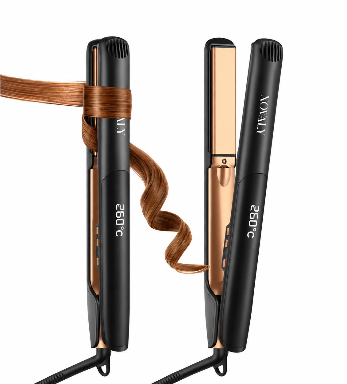 NOVALLY 2-in-1 Hair Straightener & Curler