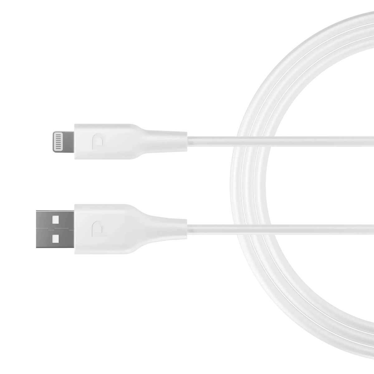 كابل باورولوجي TPE بمنفذ USB-A إلى Lightning للشحن السريع ونقل البيانات - أبيض